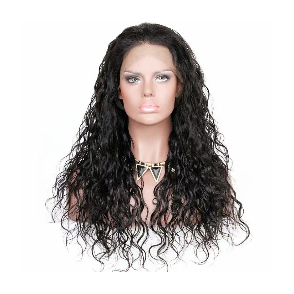 Water Wave Brazilian Human Hair Full Lace Wigs